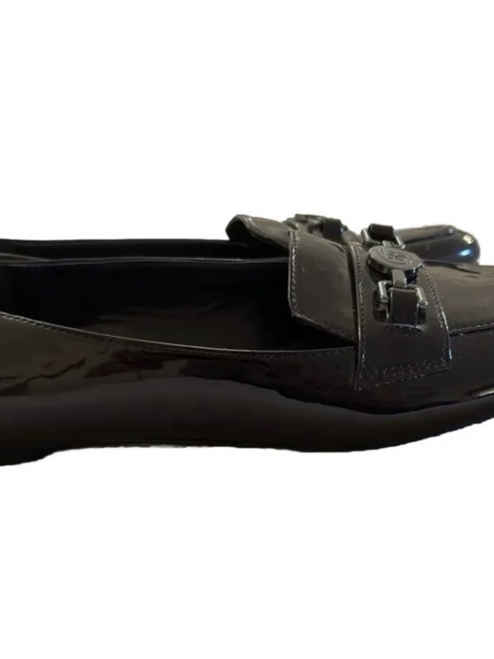 Women’s Bandolino Brown Loafers Silver Buckle Shoes Size 8 1/2